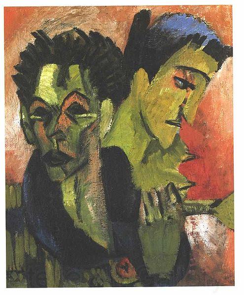 Ernst Ludwig Kirchner Douple-selfportrait Germany oil painting art